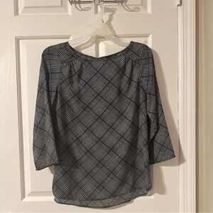 The Limited Black and Gray Plaid Blouse